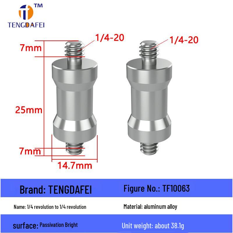 Reversible 1/4" Male To 3/8" Female Adapter for Camera Tripod Ball Head with M4-M8 Conversion Screws