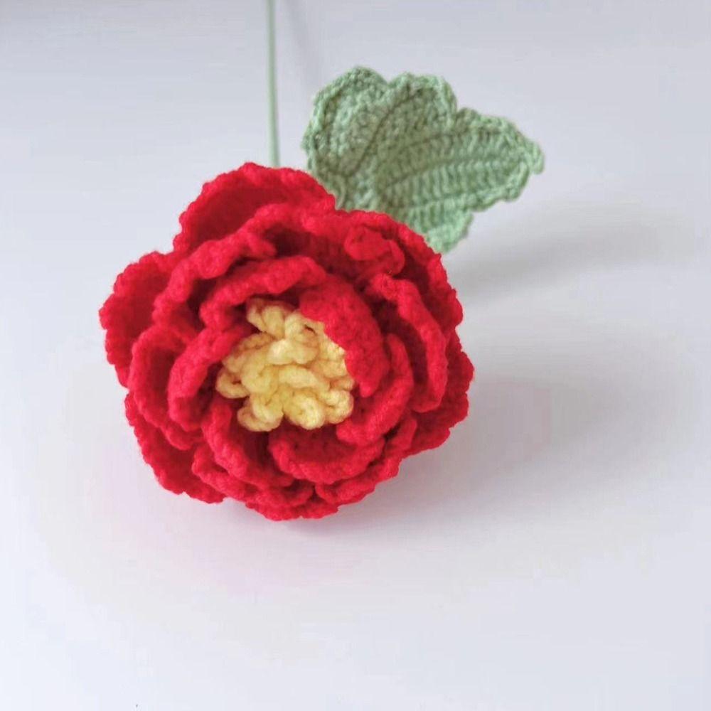Букет пионов ручной работы, связанный крючком, градиентного цвета, имитация цветка, ручной вязки, вязаный пион, вязаный цветок, шерстяной искусственный цветок