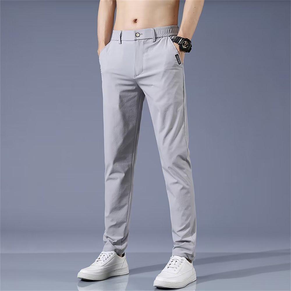 Мужские повседневные брюки Four Seasons, летние облегающие мужские брюки больших размеров, узкие брюки, модные прямые брюки