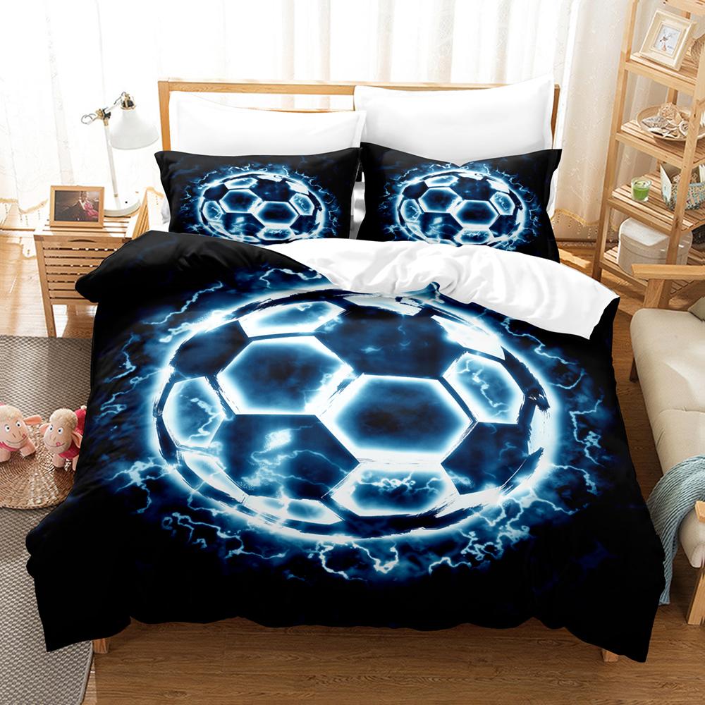 Пододеяльник 210x210 Принт Футбол Подростки Пододеяльник и 2 наволочки Односпальный Двуспальный Размер Супер Комфортный Постельный Комплект