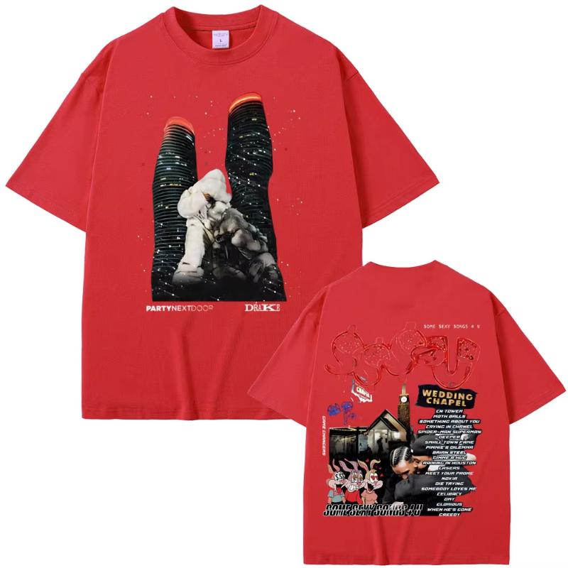 Rapper PARTYNEXTDOOR Drake Some Sexy Songs 4 U SSS4U 2025 Double Sided Print T Shirts Unisex Fashion Hip Hop Oversized Tshirts