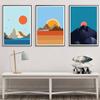 Nordic Mountain Landscape Wall Art Painting Minimalist Sunrise Sunset Canvas Posters Prints Pictures for Living Room Home Decor