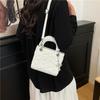 Rhombus Embroidery Thread Chain Bag Women's New Fashion Niche Design Single Shoulder Messenger Bag High-end Small Square Bag