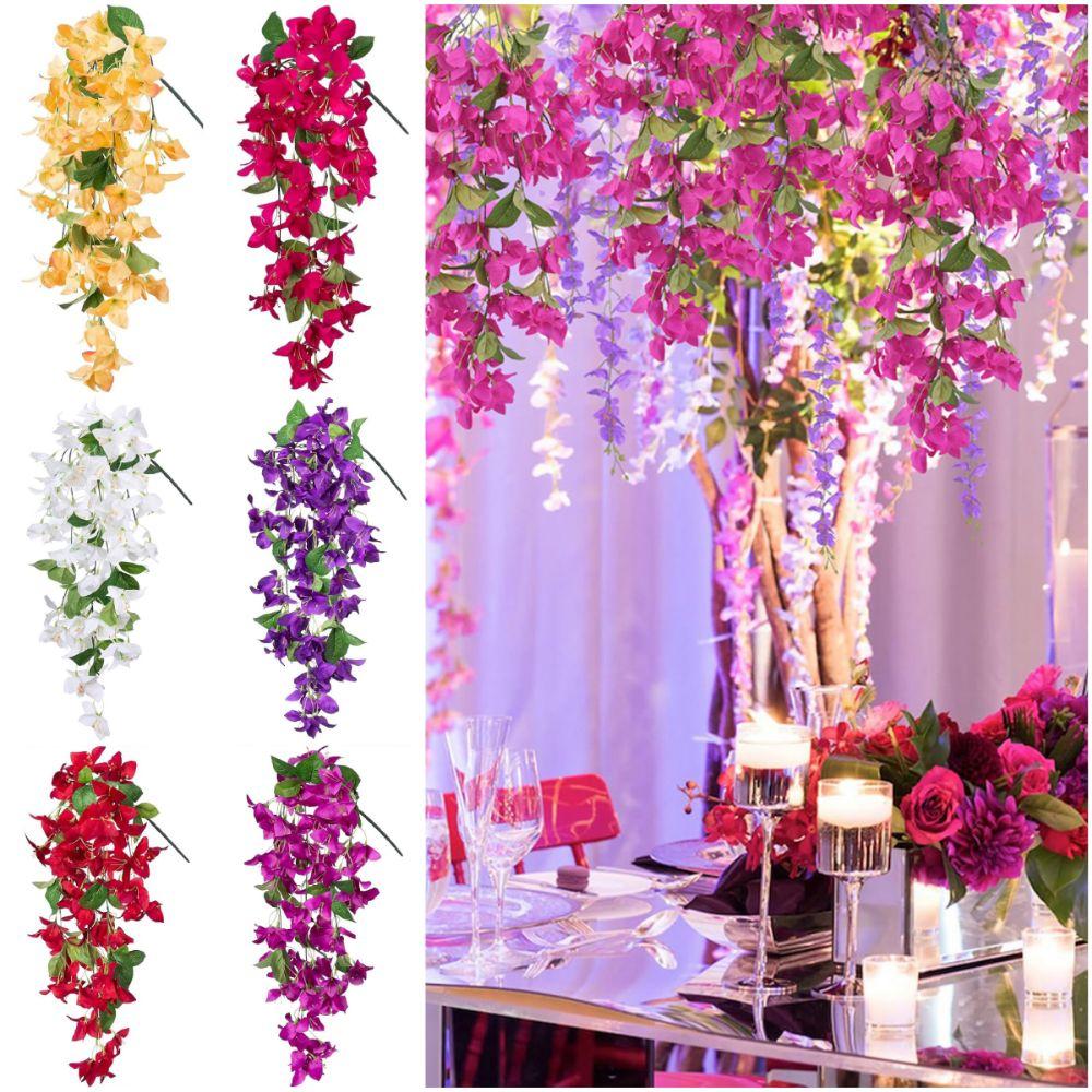 DIY Lifelike Floral Vine Multicolor Plants Wreath Bougainvillea Artificial Flower Wedding Favors