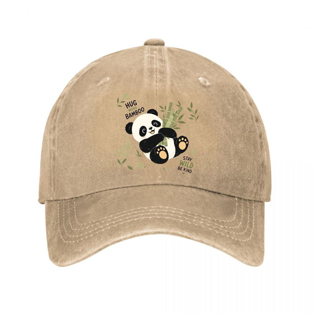 Playful Baby Panda Forest Charm Washed Baseball Cap Outdoor For Womens Unisex FeUnisex Dad Hat