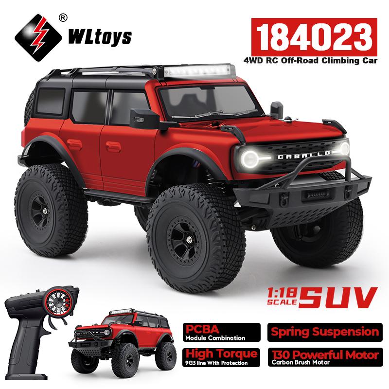 WLtoys 184023 1:18 Радиоуправляемая Машинка со Светодиодной Подсветкой 2.4G 4WD Машина на Пульте Управления RTR Профессиональный Внедорожник для Лазания Игрушка Для Ребенка Подарок