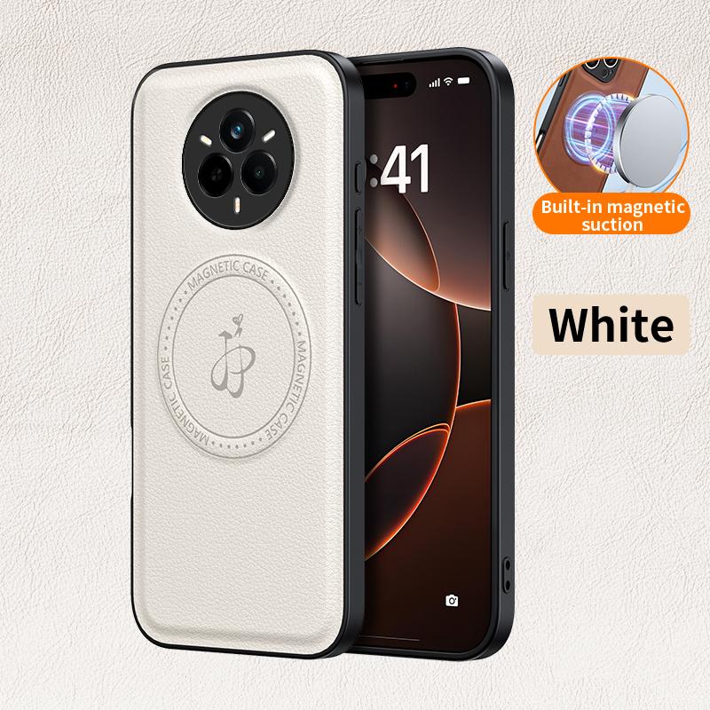 Беспроводная зарядка Магнитный чехол для Realme 14 Pro 5G 14 Pro+ Plus Защитная крышка PU кожа Жесткая задняя панель Coque