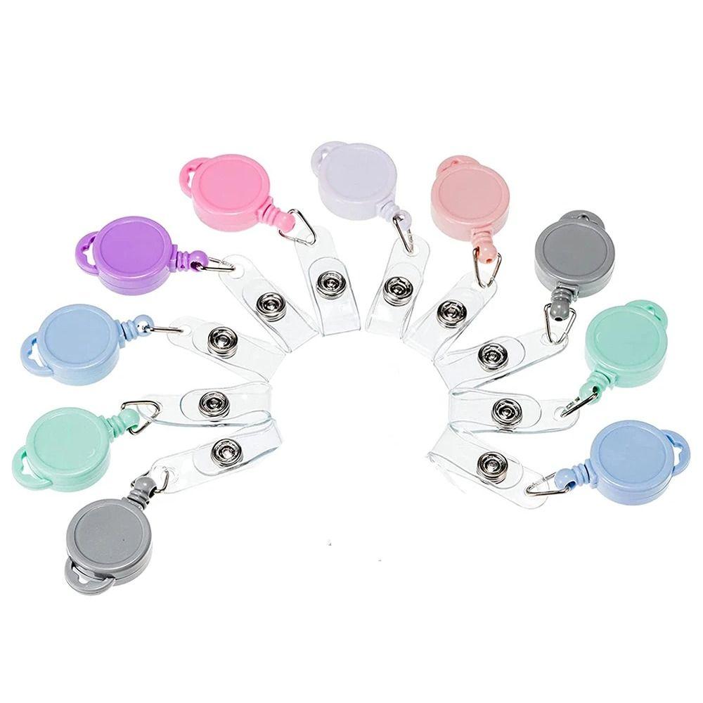 Бейджхолдер с клипсой и ретрактором для бейджа, защита от потери, легко вытягиваемая пряжка, школьные принадлежности