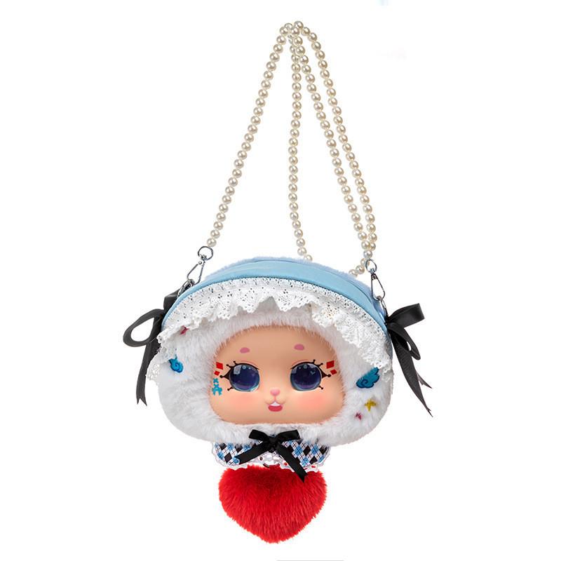 Cute Alice Theme Cat Rabbit Bear Plush Round Bag Kid Toy Decoration Pendant