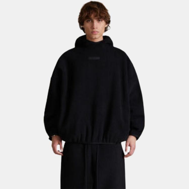Fear of God Essentials Худи с капюшоном Джет Блэк Мужские Топы 202SP244264F