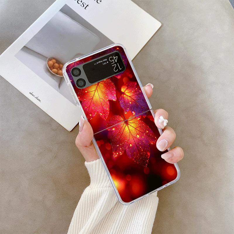 Эстетичный чехол для телефона с узором осенних кленовых листьев для Samsung Galaxy Z Flip 7 Flip 6 4 3 5G, складная крышка для Z Flip7 Flip5, корпус
