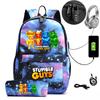 Collision Party Printed Student Bag Set Locked Backpack