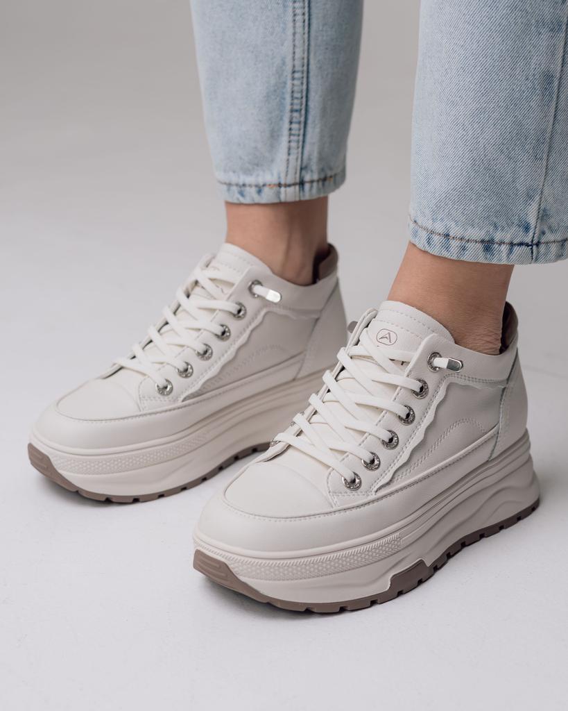 Ботинки на платформе Allsy 193402 36 молочные кожа