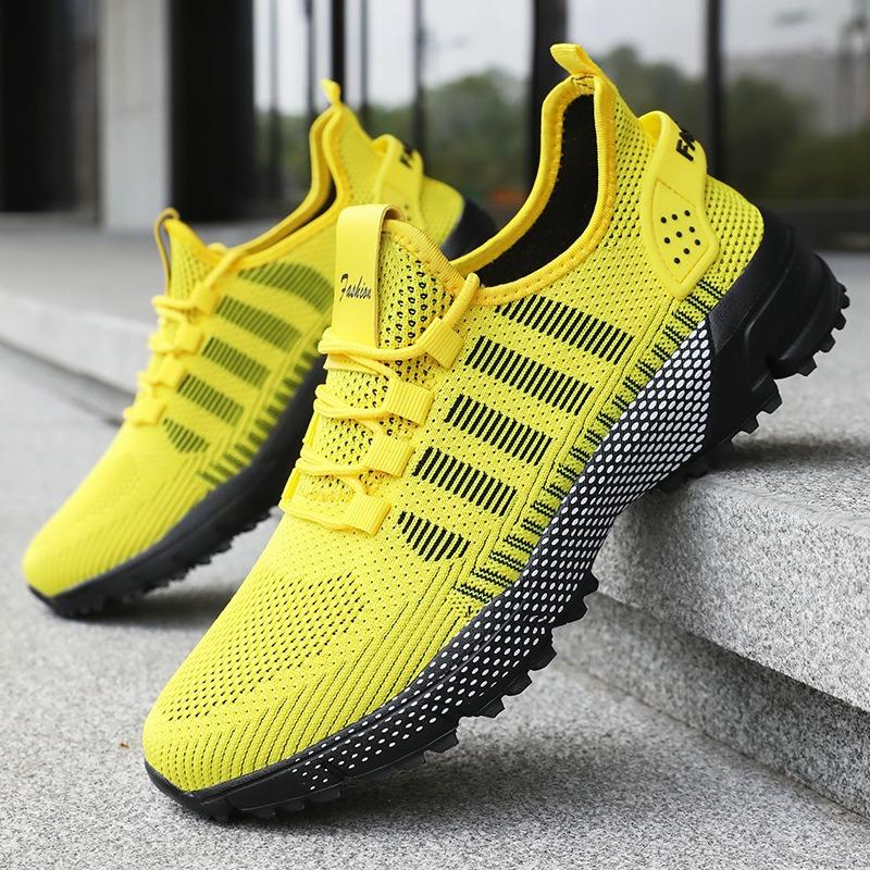 Men's Shoes Sports Shoes New Large Size Running Shoes Fly-woven Soft-soled Shoes Men's Shock-absorbing Breathable Casual Shoes