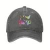 Watercolor Dragon Print Baseball Cap Distressed Denim Casual Adjustable Golf Hat Adult
