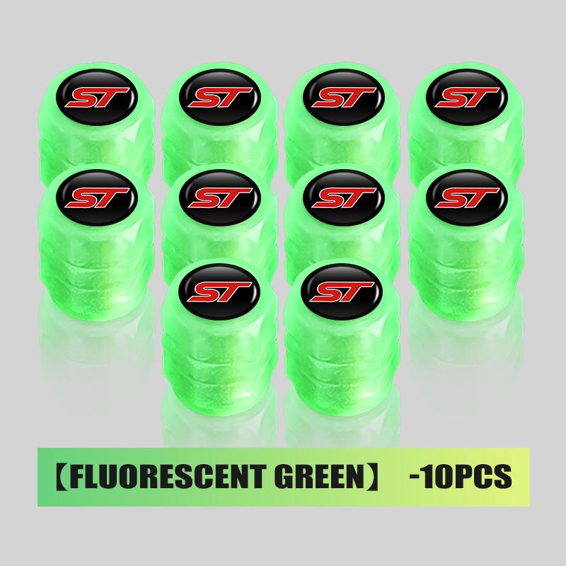 4/6/10pcs Car Tire Fluorescent Dustproof Wheel Valve Stem Caps For Ford Falcon Fusion Escape Ecosport Fusion Explorer Expedition