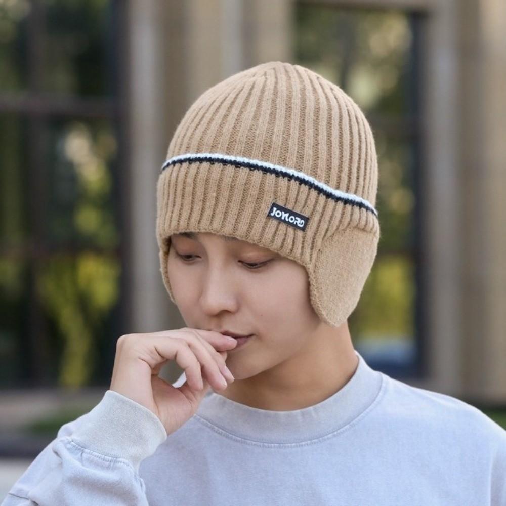 Warm Knitted Hat Thickened Ear Protector Cap Fashion Beanie Hat for Outdoor Sports