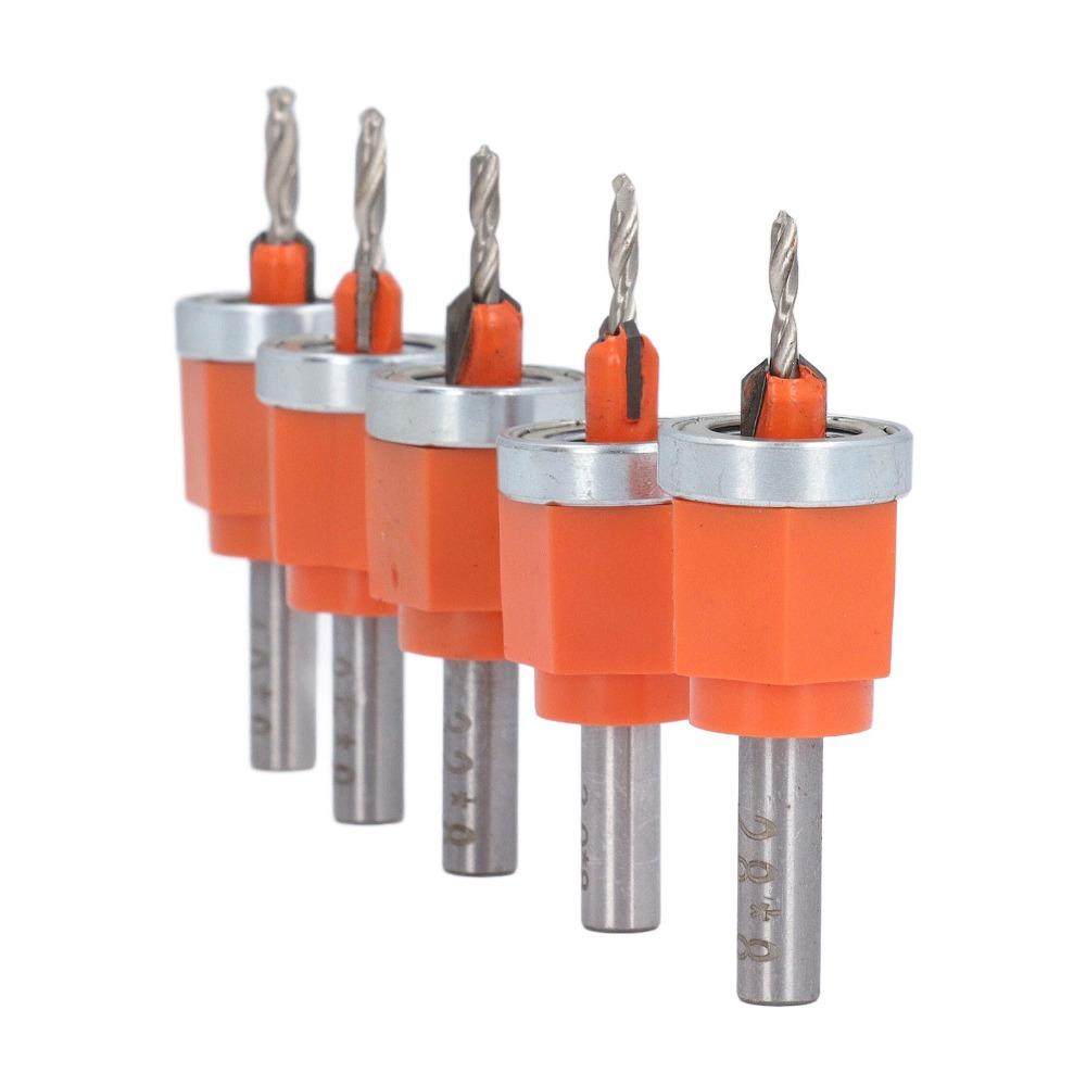 5pcs Adjustable Stop Bit Adjustable Depth Drill Bit Wood Countersink Bit Kit  Woodworking Drilling