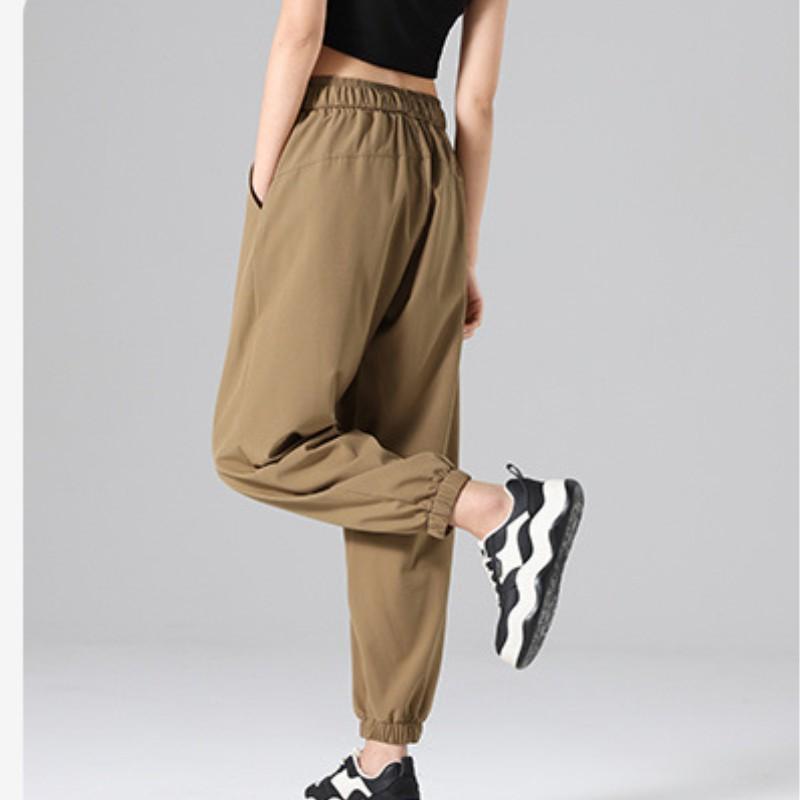 Summer New Large Size Ice Silk Breathable Straight Pants Ladies Fashion Brand Casual Mopping Pants
