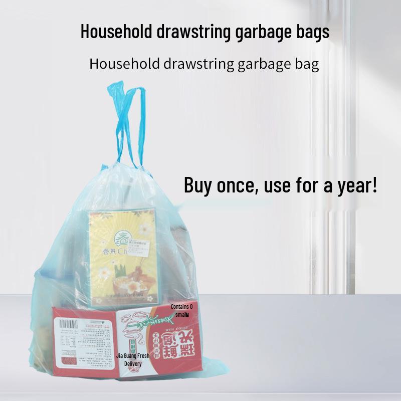 Thickened White Drawstring Disposable Trash Bags for Household Use