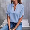 Funlingo Women's Cap Sleeve V Neck Tops Dressy Casual Chiffon Blouses Summer Work Shirts for Business 2026