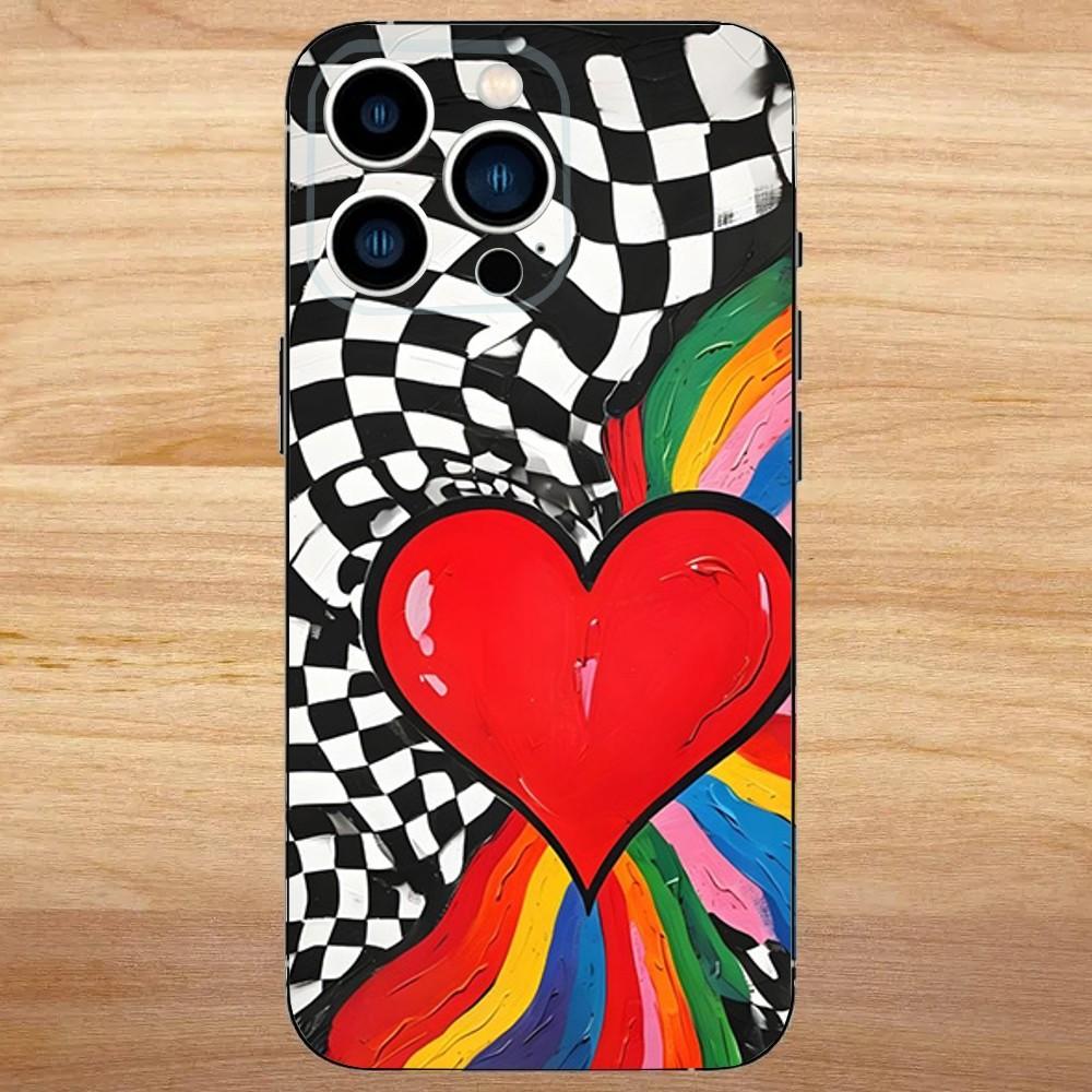 Чехол для телефона L-Лесбиянка ЛГБТ Радужный Прайд Для iPhone 16,15,14,13,12,11,Mini,Pro,SE,MAX Белый Матовый Ударопрочный Чехол