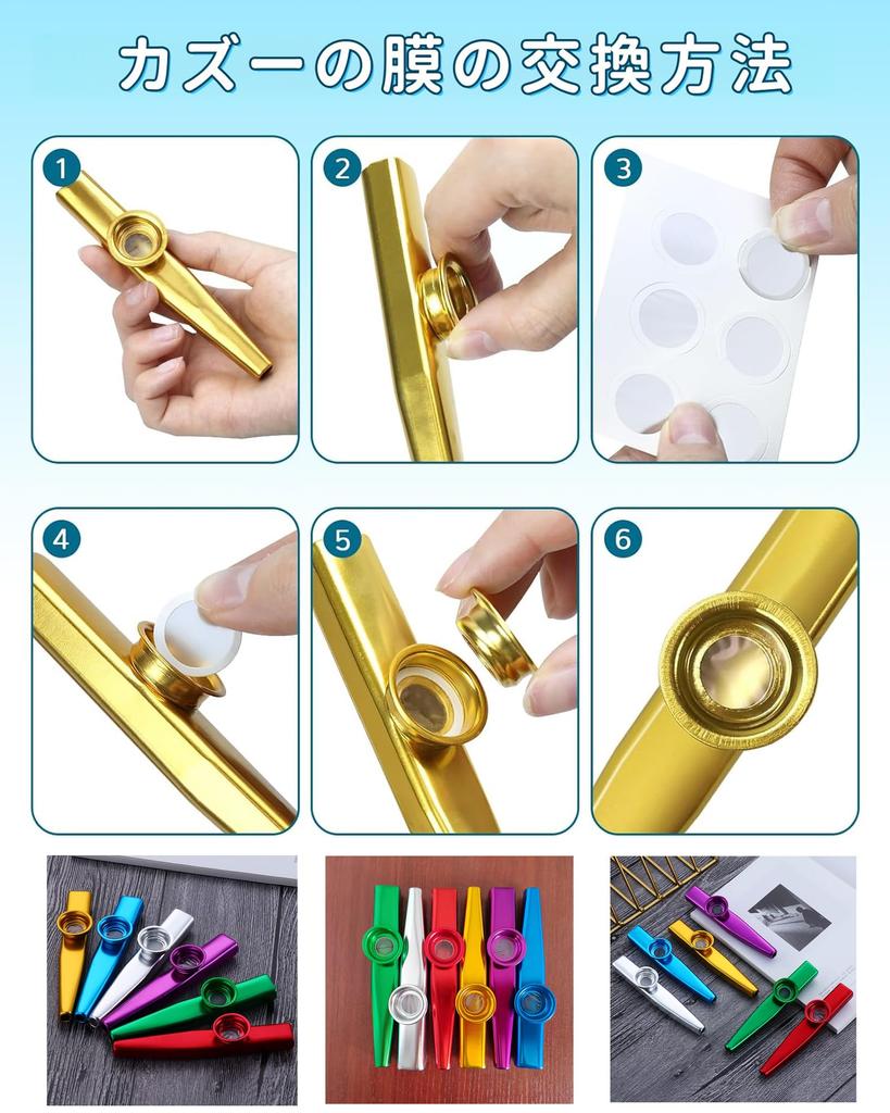 Tibemi Aluminum Alloy Whistling Portable Accompaniment Includes 10 Dustproof and Storage Perfect for Classroom and Blue Instrument, Toy, Whistles,