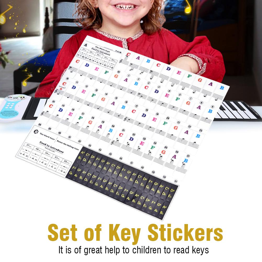 Piano Keys Sticker Set for Key Keyboards Removable for Beginners T21 M (Multicolor)