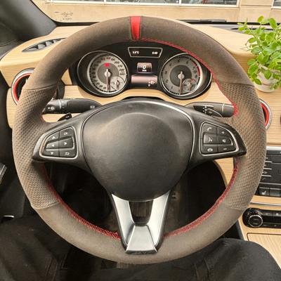 Чехол на руль автомобиля из замши для Mercedes Benz W176 W246 W205 C117 C218 X218 W213 X156 X253 W166 X166 EQV W447 Интерьер
