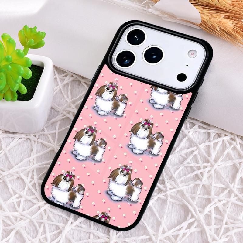 Мультяшная собака Ши-тцу мягкий чехол для телефона для iPhone 17 Air 16 15 11 12 14 13 Pro Max ударопрочный чехол