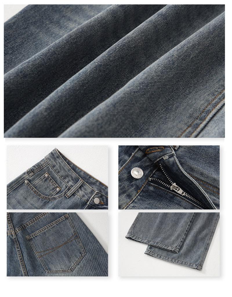 Женские брюки в стиле ретро, ностальгия, с высокой талией, широкие, новые, свободные, тонкие, ленивые, драпированные, прямые, обтягивающие брюки, джинсы