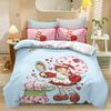 Cute Girls Pink Cartoon Strawberry Sweetheart Bedding Set Kids Duvet Cover 2/3Pcs Anime Bed Quilt Cover Pillowcase Home Textile