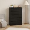 Chest Of Drawers 5 Drawer Dresser Modern Storage Cabinet With 5 Drawers For Bedroom Living Room Black