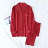 New Spring and Autumn Couple Knit Pajamas, Long-sleeved Trousers, Two-piece 100% Cotton Red Men'shome Clothes Suit