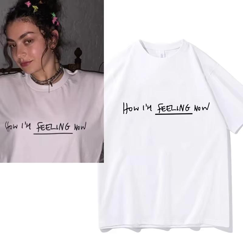 Charli Xcx How Im Feeling Now Album 2026 Printing Graphic T Shirts Unisex Y2K Gothic Round T-shirt Print Crew Neck Casual T Shirt