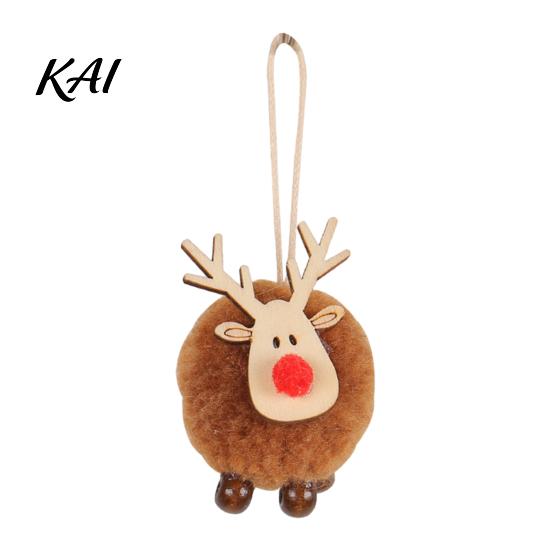 Unique Christmas Ornaments for Door Handles Felt Elk Hanging Ornaments, Cute Fuzzy Pom Reindeer Small Lightweight Xmas Tree Pendant, Holiday