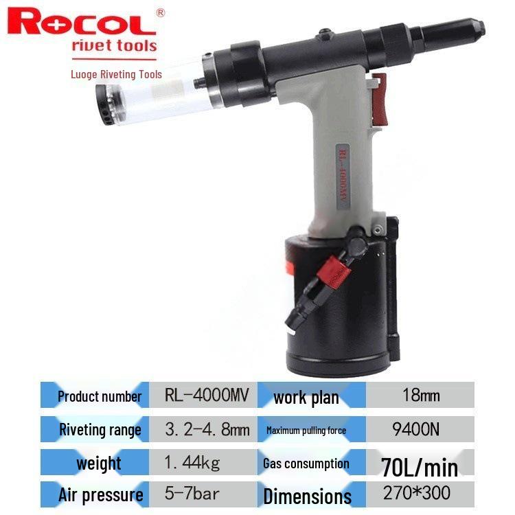Пневматический заклепочник Rogge ROCOL RL4000 – Промышленный аккумуляторный заклепочник