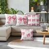Home Decor Pink Bow Pattern Decorative Pillow Covers Pattern Cushion Cover Suitable for Sofa Bedroom Car Pillow Cover