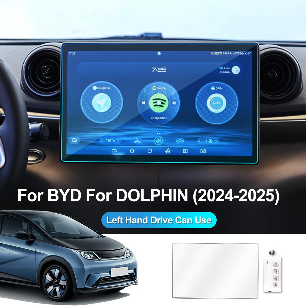 Auto Tempered Glass Film Protector For BYD For Dolphin 2024 2025 Car Center Console GPS Navigation Screen Protective Display