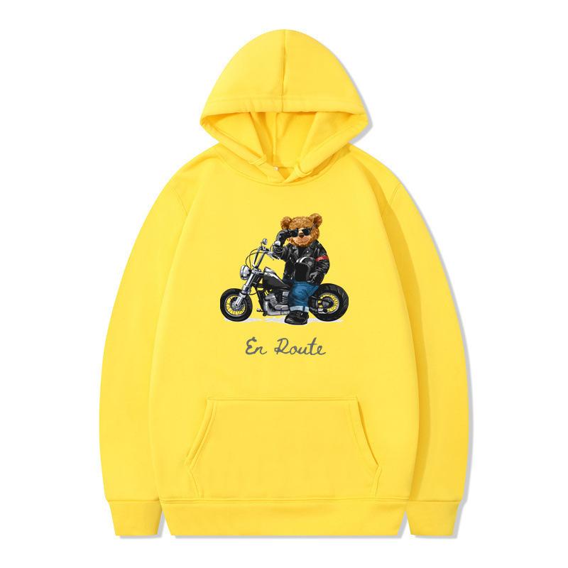 New hooded sweater sports car rich bear men's and women's clothing autumn and winter loose