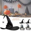 Pleated Modern Witch Hat Black Purple Makeup Props Leisure Halloween Hat Travel