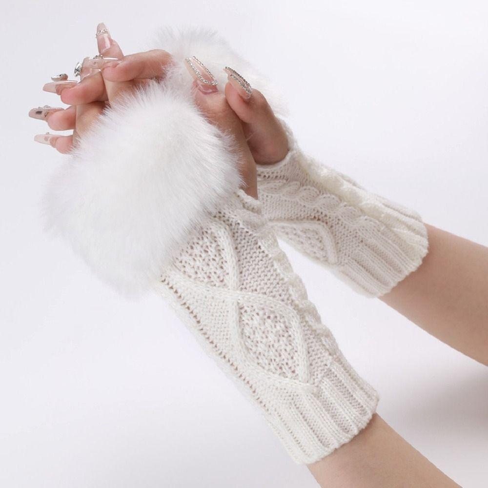 Зимние теплые рукавицы Twist, толстые теплые длинные варежки, перчатки без пальцев, женские перчатки, длинные вязаные перчатки