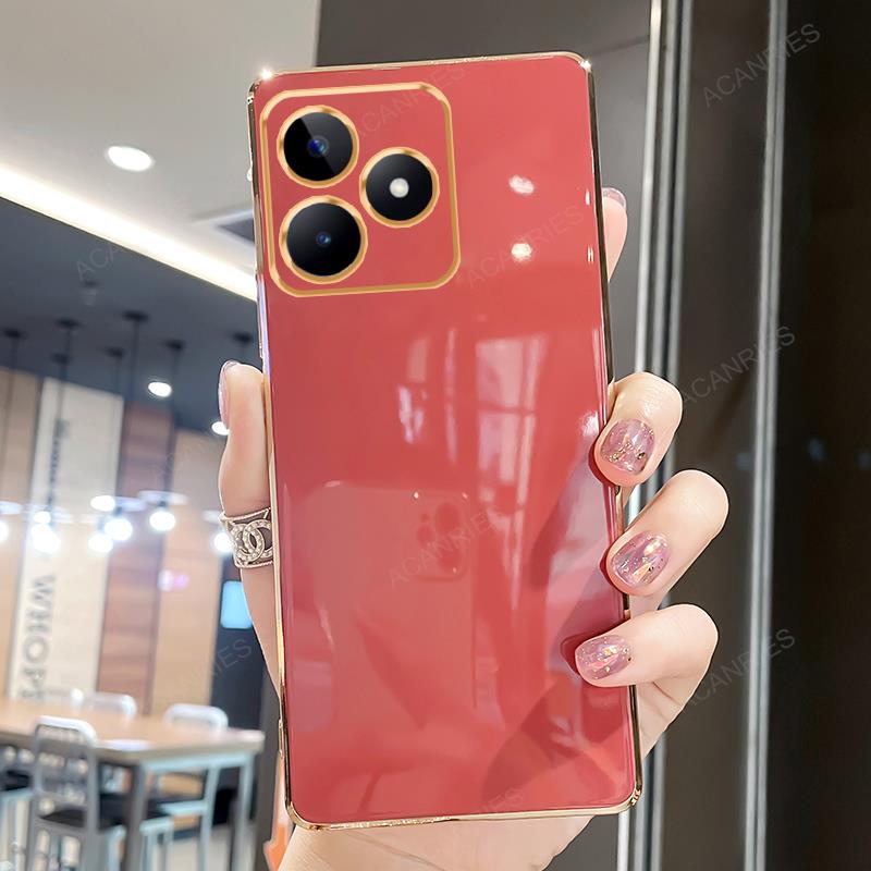 C 53 55 31 Роскошный чехол-держатель с покрытием для Oppo Realme C53 C31 C55 C21y C35 C33 C21 C30 A96 4g Подставка Силиконовая задняя крышка