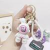 Funny Finger-guessing Game Keychain Creative Rabbit Pendant Face-changing Keyring  Backpack Decor