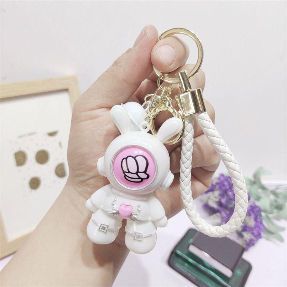 Funny Finger-guessing Game Keychain Creative Rabbit Pendant Face-changing Keyring  Backpack Decor