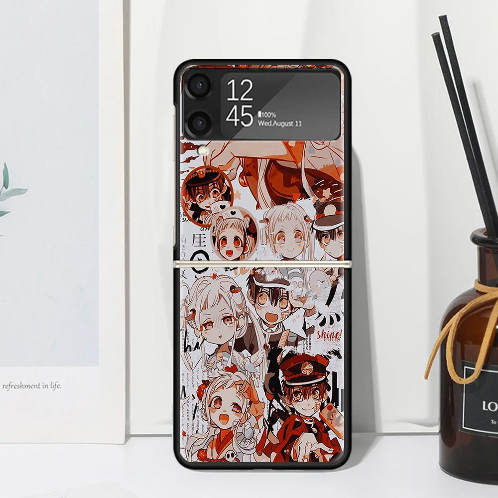 Anime Toilet Bound Hanako Kun Phone Case For Samsung Galaxy Z Flip Zflip 6 Flip6 5 Flip5 4 Flip4 3 Flip3 5G Art Fundas Black Cov