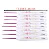 8pcs Plastic Handle Crochet Hooks Set Soft Floral Print Handle Aluminum Crochet Hooks  For Arthritis