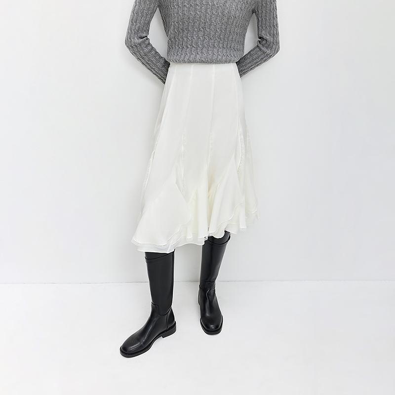 LILY Irregular Lace Medium Length Skirt