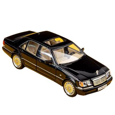 1/24 Benz W140 320SEL игрушечные модели машин литые со звуком и светом задние колеса инерционные модели машин коллекционные подарки