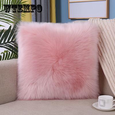 Пушистая подушка, длинная плюшевая наволочка, шерстяные подушки, меховой чехол для подушки, подушки для дивана-кровати, рождественские украшения, декоративная подушка для комнаты